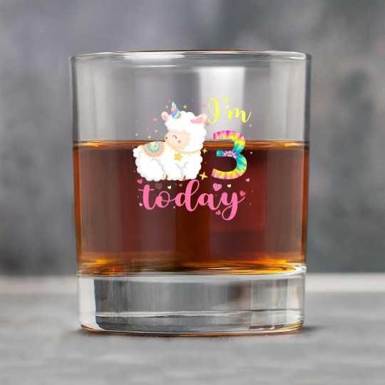 3 Year Old Llama Birthday Party 3rd Animal Rock Glasses