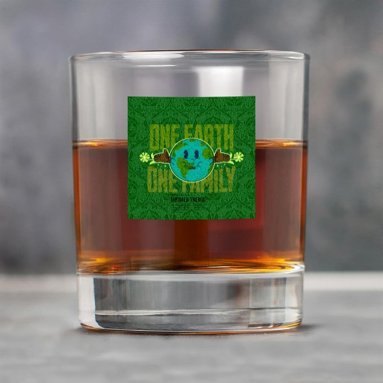 One Earth One Family (Sustainable for earth day) Rock Glasses