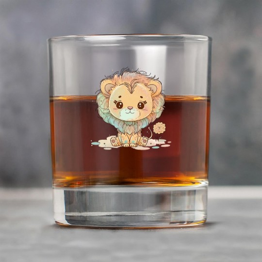 Cute Lion Pastel Drawing Rock Glasses