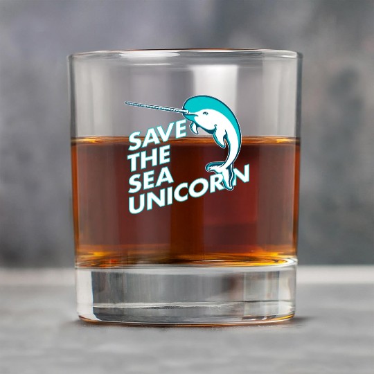 Funny Save the Sea Unicorn Narwhal Rock Glasses