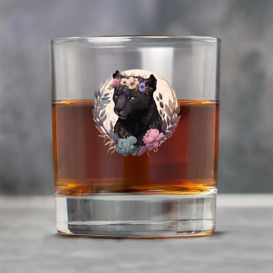 Cute Black Leopard Watercolor Flower Crown Boho Ae Rock Glasses