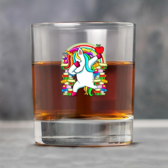 Womens Reading Teacher Dabbing Unicorn Elementary Rock Glasses