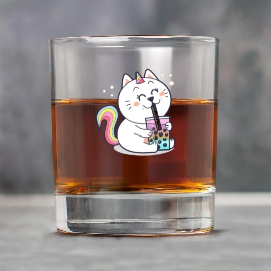 Bubble Tea Cute Kawaii Unicorn Cat Japanese Rock Glasses