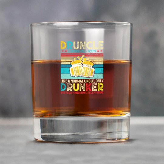 Druncle Defintion Beer Lover Uncle Retro Vintage Rock Glasses