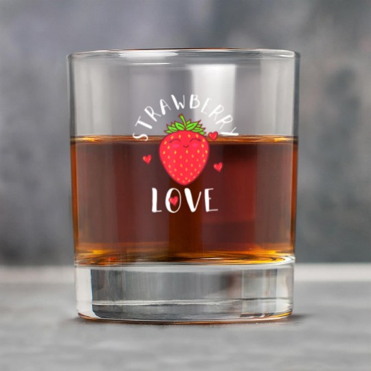 Strawberry Love Lover Fruit Smiling Farmer Greengr Rock Glasses