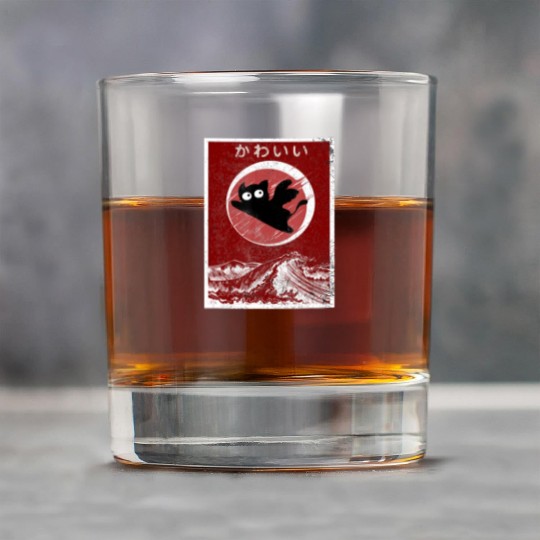 Kawaii Cat Japanese Black Anime Cat Rock Glasses