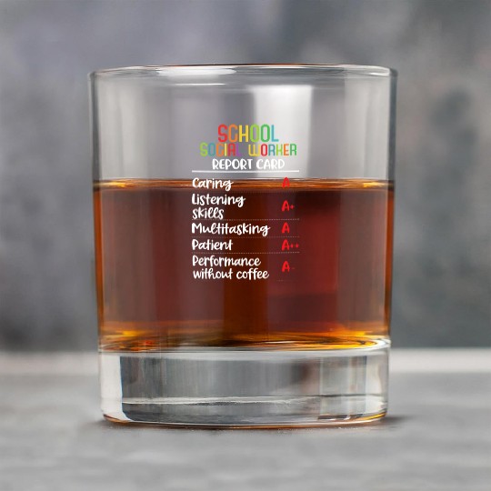 School social worker Report Card Gift Rock Glasses