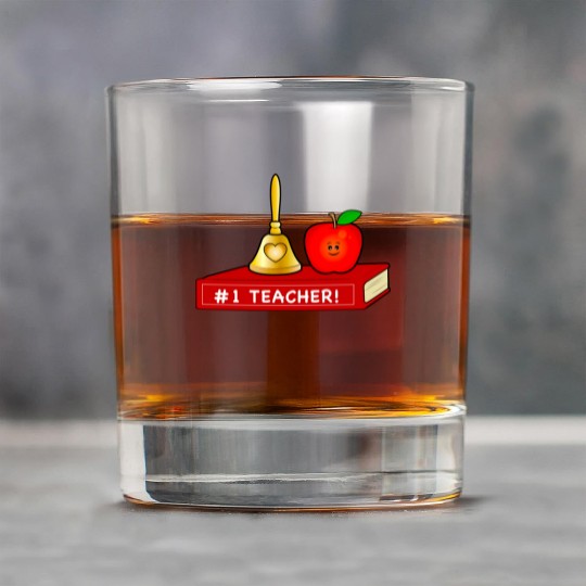 Teacher Appreciation Cute Apple And Bell With Book Rock Glasses