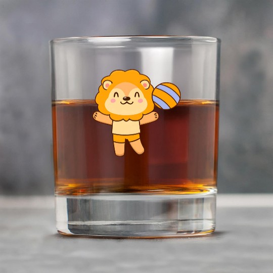 Lion playing volleyball Rock Glasses