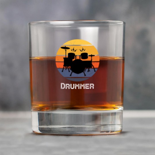 Funny Drummer Art For Men Women Drum Set Drumming Rock Glasses