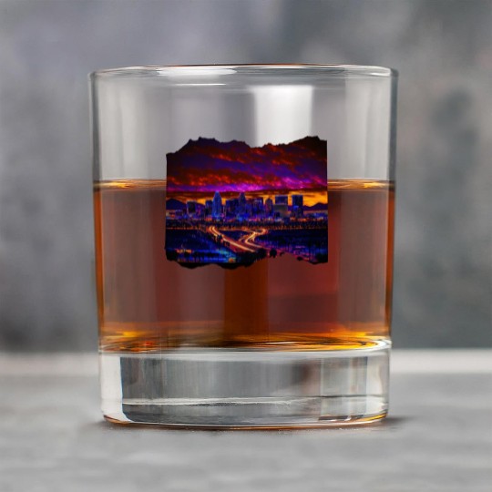 Phoenix Arizonna Skyline Neon Desert Nights Rock Glasses