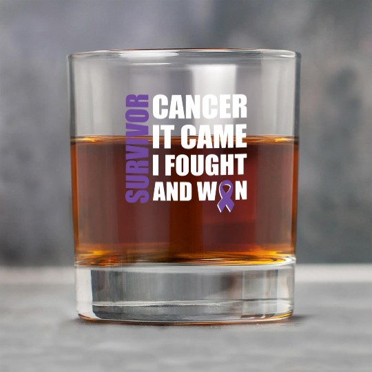 Pancreatic Cancer Fight Cancer Ribbon Rock Glasses