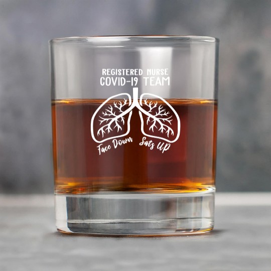 Registered Nurse 19 Team Face Down Sats Up Lungs Rock Glasses