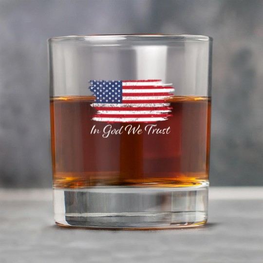 In God We Trust Us Flag Patriotic Rock Glasses