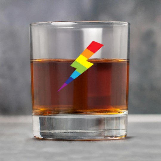 Awesome Rainbow Lightning Bolt Print Rock Glasses