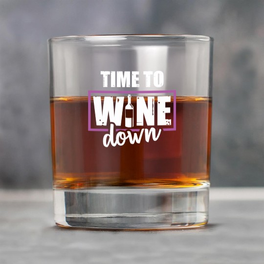 Wine Lover Beer Alcohol Gifts Time To Wine Down Rock Glasses