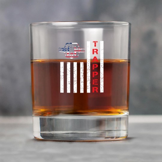 American Flag Trapping For Trappers And Hunters Rock Glasses