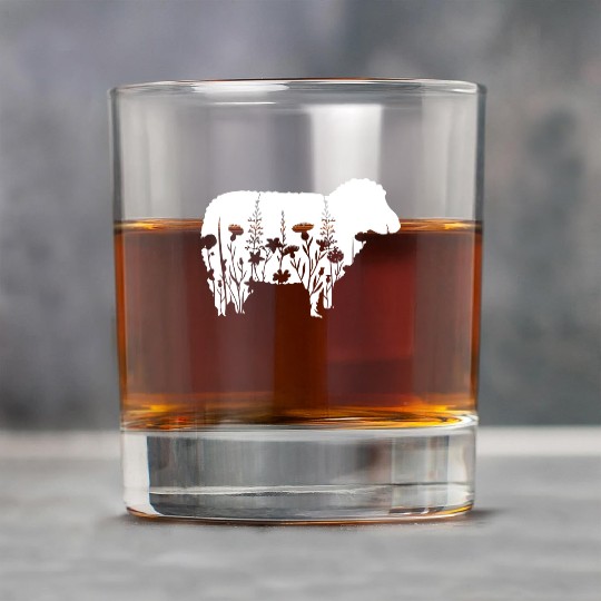 Sheep Whisperer Flower Funny Farming Farm Animal Rock Glasses