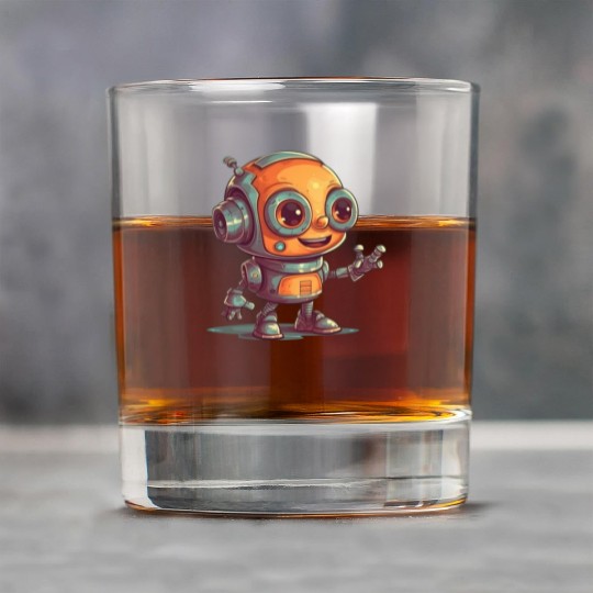 Cute waving robot illustration technology friendly Rock Glasses