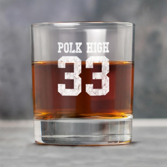 Polk High School Football Jersey 33 Aged Look Rock Glasses