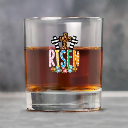 He Is Risen Leopard Cross Easter Jesus Religious Rock Glasses