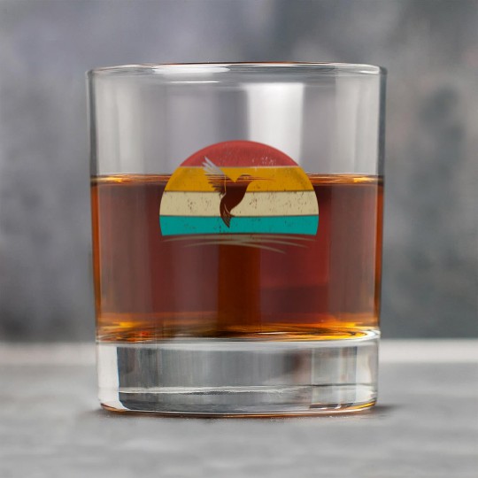 Hummingbird Distressed Hummingbird Rock Glasses