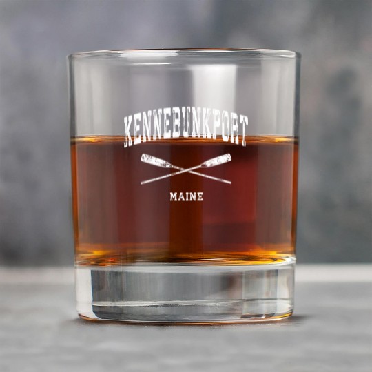Kennebunkport Maine Nautical Crossed Oars Rock Glasses