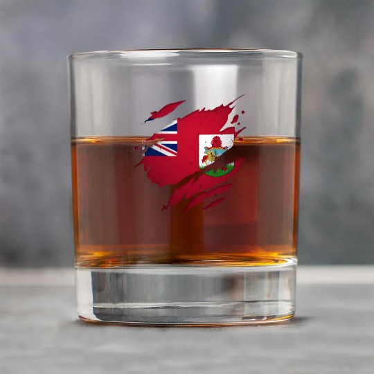 Proud Bermudians Torn Ripped Bermuda Flag Rock Glasses