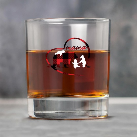 Mama Bear 3 Cubs Red Buffalo Plaid Heart For Mom Rock Glasses