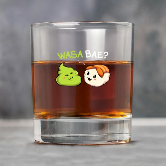 Wasa Bae Kawaii Wasabi Sushi Japanese Asian Food Rock Glasses