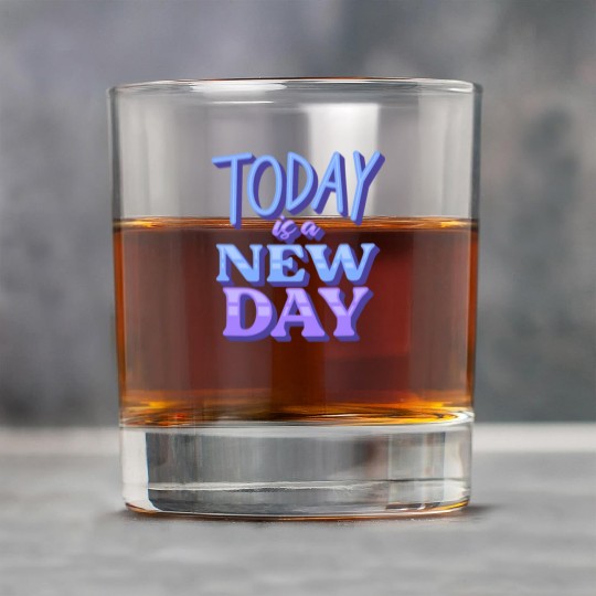 Fasion"Today is a New Day" Quotes Design Rock Glasses