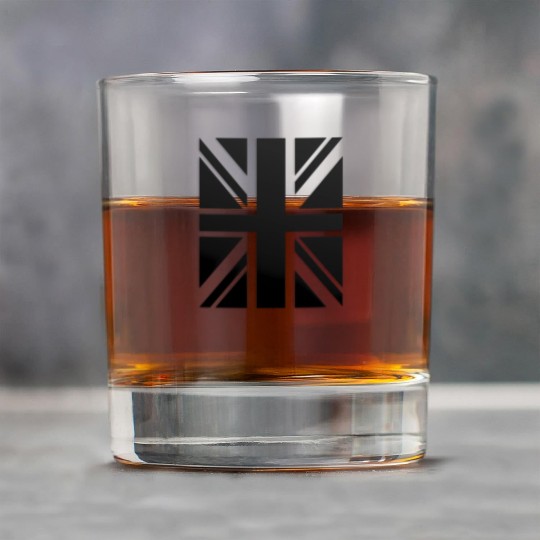 Black Union Jack - Uk Flag - Great Britain Rock Glasses