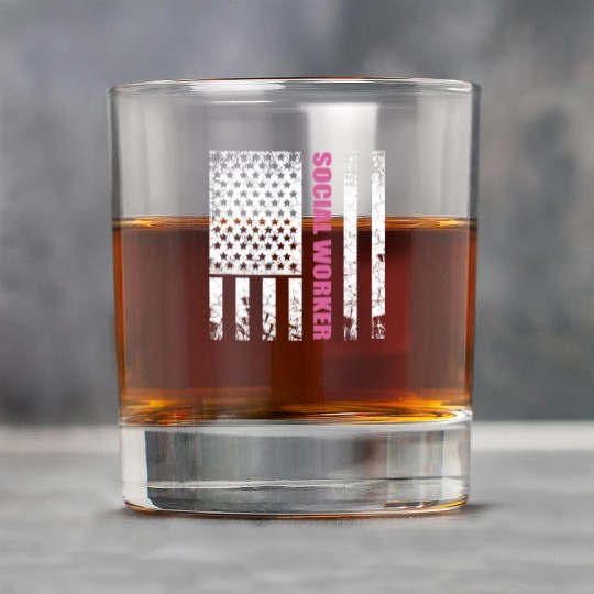 Social Worker US Flag USA Stars and Stripes Rock Glasses