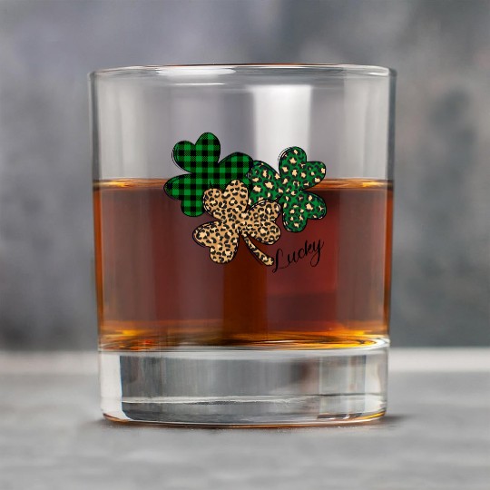 Lucky Leopard Shamrock St Patric Day Rock Glasses