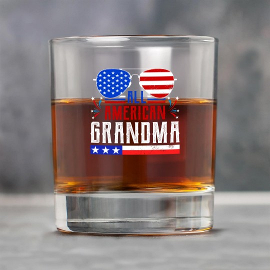 All American Grandma Independence Day US Patriots Rock Glasses