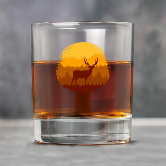 Autumn Forest And Deer Rock Glasses