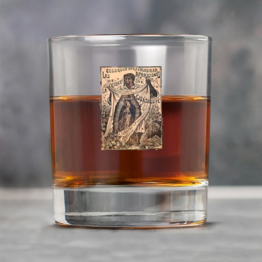St Juan Diego Our Lady of Guadalupe Vintage Mary C Rock Glasses