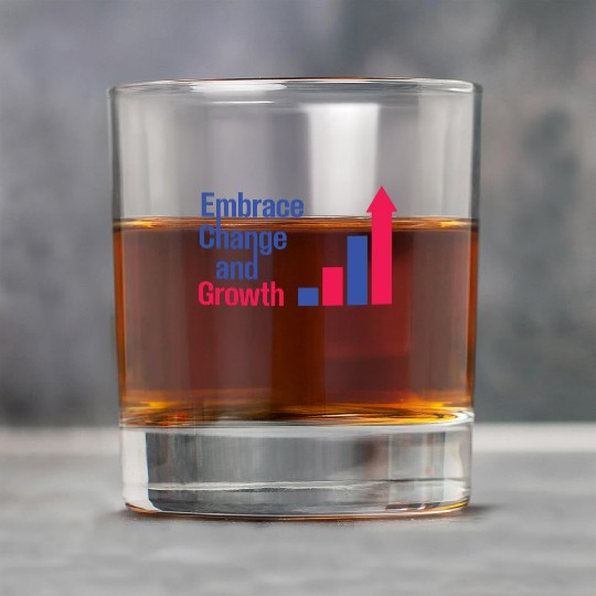 Embrace Change and Growth quote typography product Rock Glasses