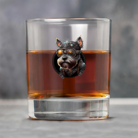 Steampunk Miniature Schnauzer Rock Glasses