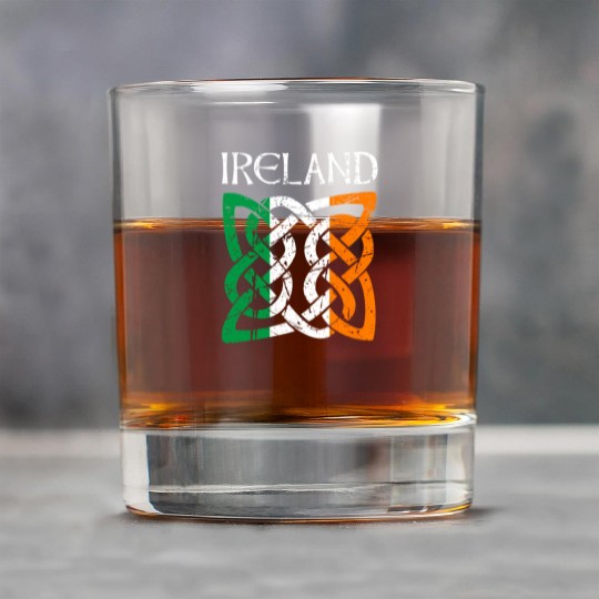 St Patric Day Celtic Knot Ireland Rock Glasses