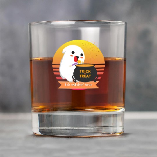 Halloween Cute Ghost Witching Hour Trick Or Treat Rock Glasses