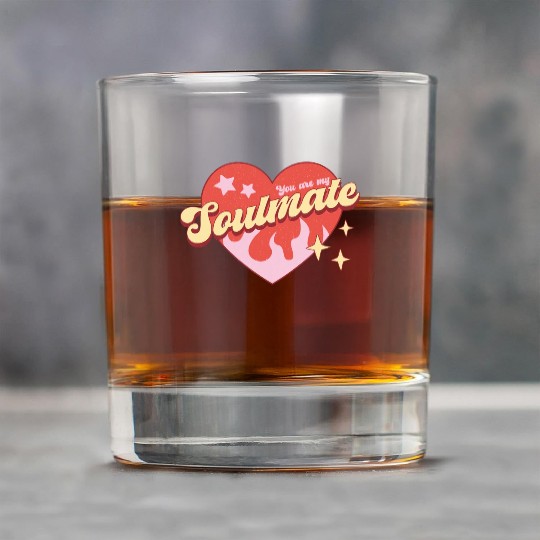 Soulmate heart valentine sublimation trending Rock Glasses
