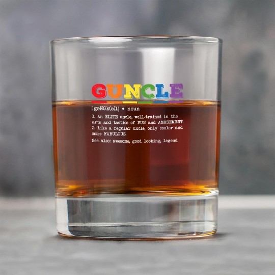 Guncle Definition Proud Gay Uncle Lgbtq Pride Rain Rock Glasses