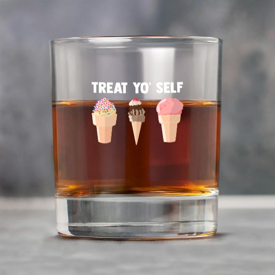 Ice Cream Treat Yo' Self Summertime Sherbet Gelato Rock Glasses