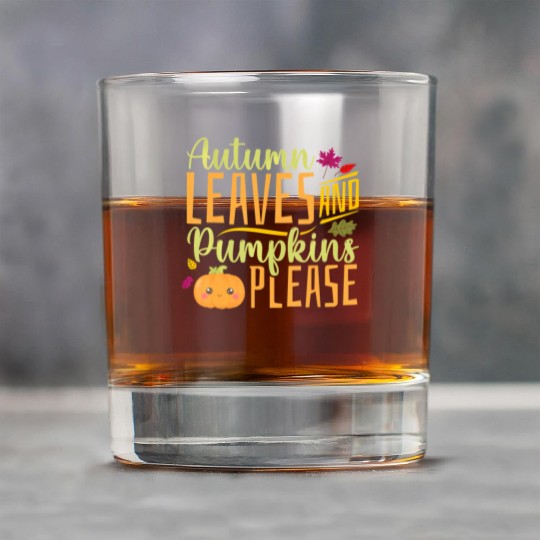 Autumn Leaves and Pumpkins Please - Fall Leaves Rock Glasses