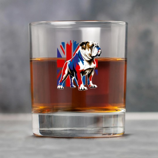 British Bulldog With Union Jack Flag King Charles Rock Glasses