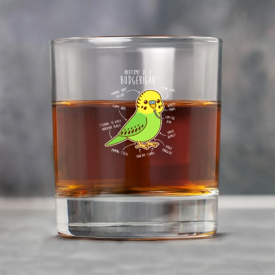 Green Budgie Anatomy Rock Glasses