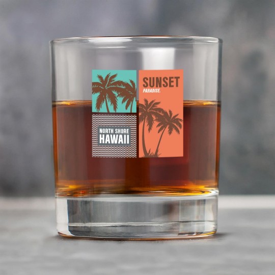 Sunset Paradise North Shore Hawaii Rock Glasses