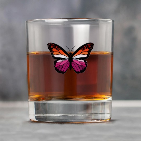 Lesbian Monarch Butterfly Sticker Rock Glasses