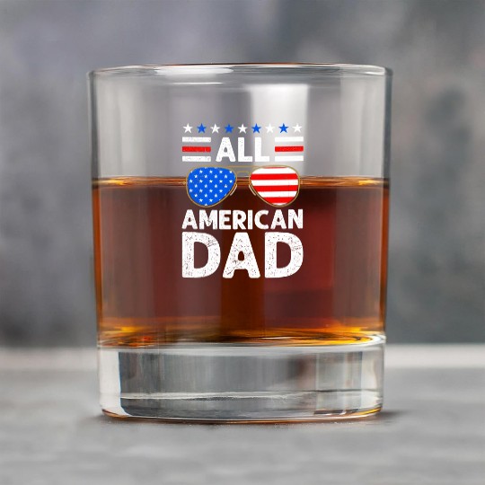 All American Dad Independence Day USA Party Rock Glasses